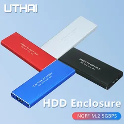 NGFF Hard Disk External M.2 Solid State 5Gbps SSD Cooling Metal Case USB3.0 PC for 2230/2242/2260/2280 Mobile HDD Enclosure MN01
