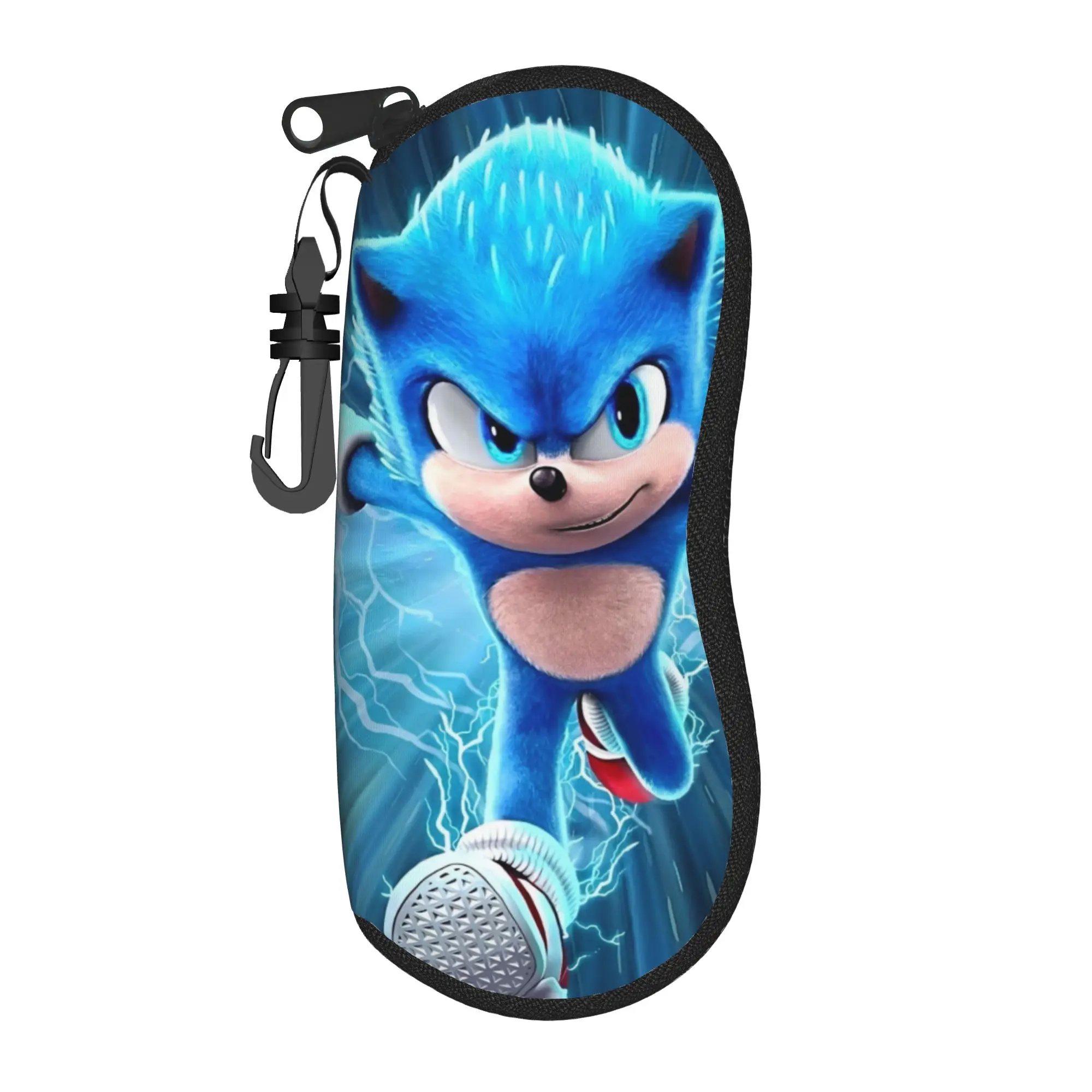 The Hedgehog Shadow Games Glasses Case Unisex Anti-Fall Zipper Cartoon Sunglasses Protector Anti-Pressure Eye Contacts Case