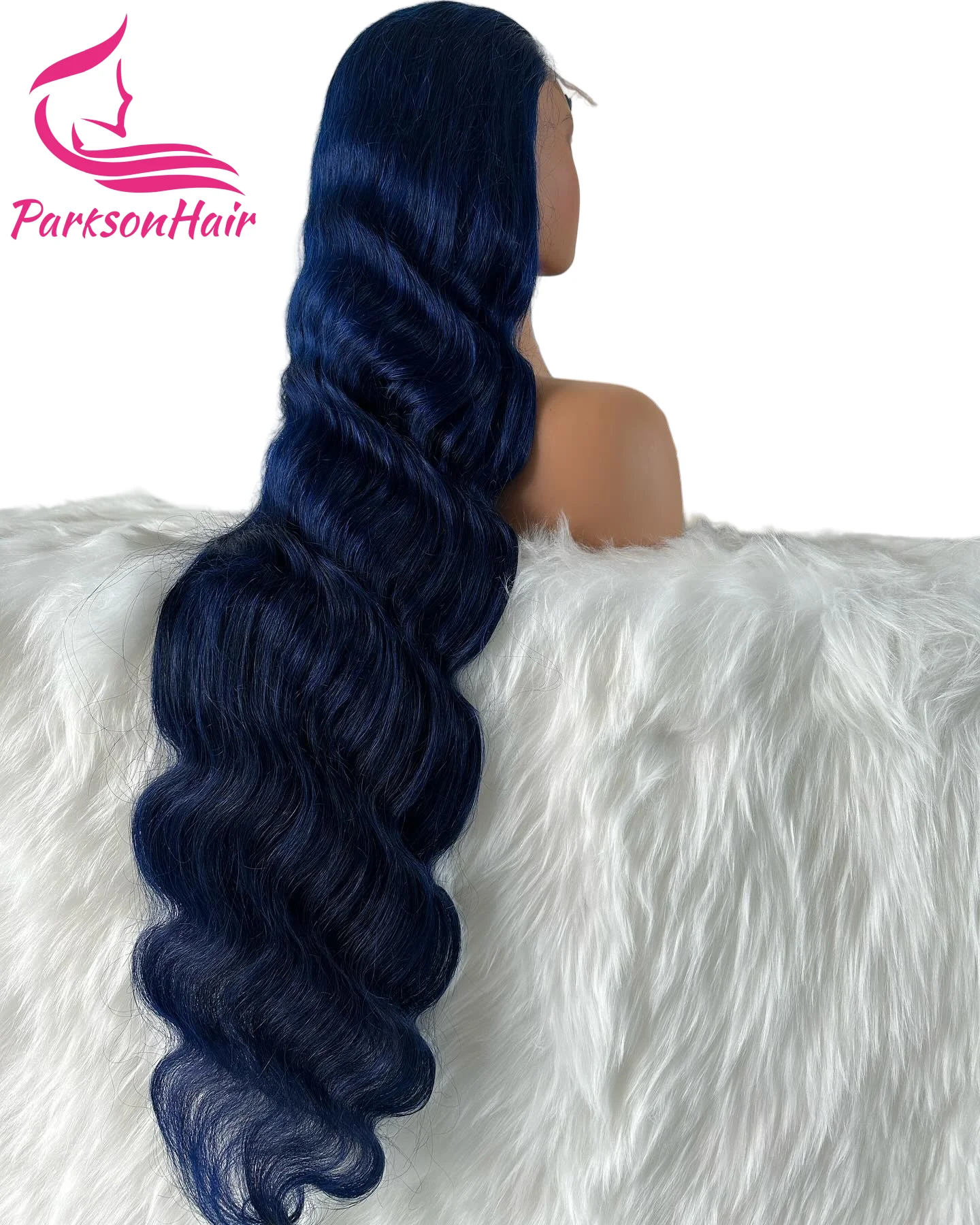 13X6 منتصف الليل الأزرق الشفاف الدانتيل شعر مستعار أمامي خصلات الشعر المستعار الإنسان قبل قطعها الجسم موجة الملونة 13X4 الدانتيل الباروكات الأمامية للنساء #2