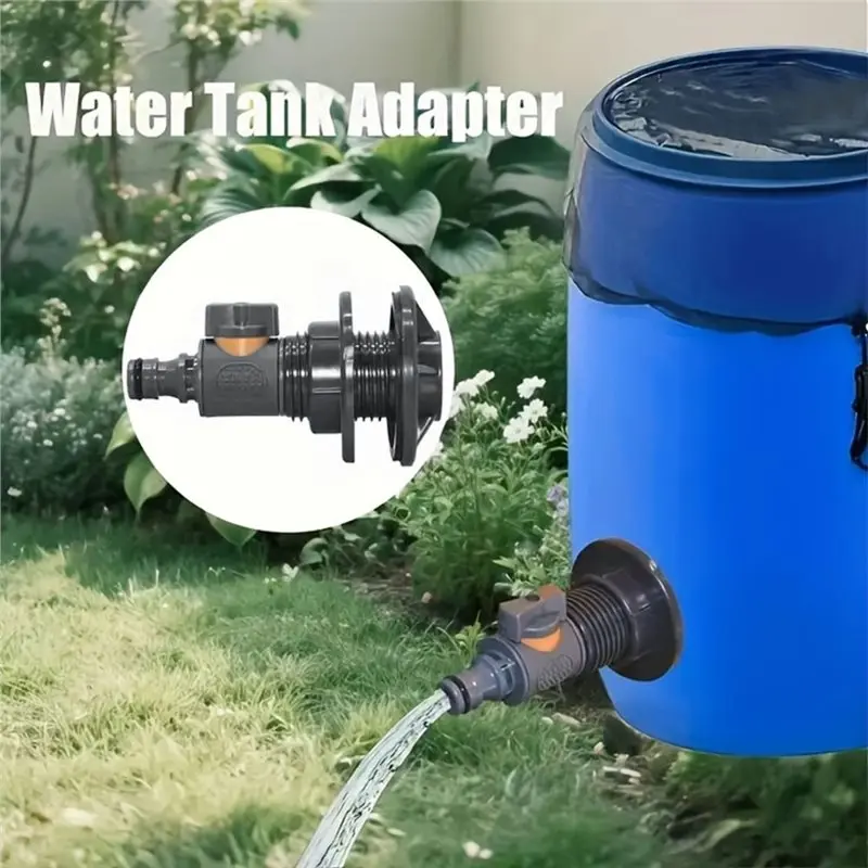 Water Tank Adapter With Valve 3/4 Inch Straight Valve Nipple Quick Stop Connector For 3/4 Water Tank Water Barrel