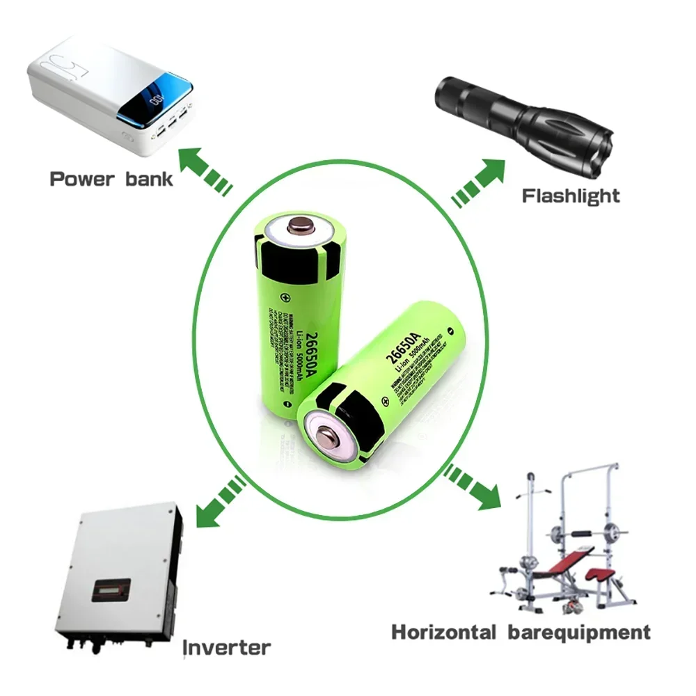 100%  Rechargeable lithium battery NEW 26650 3.7V 5000mAh 50A Power Lithium Ion Battery 26650A, Geeignet Für LED Taschenlampe