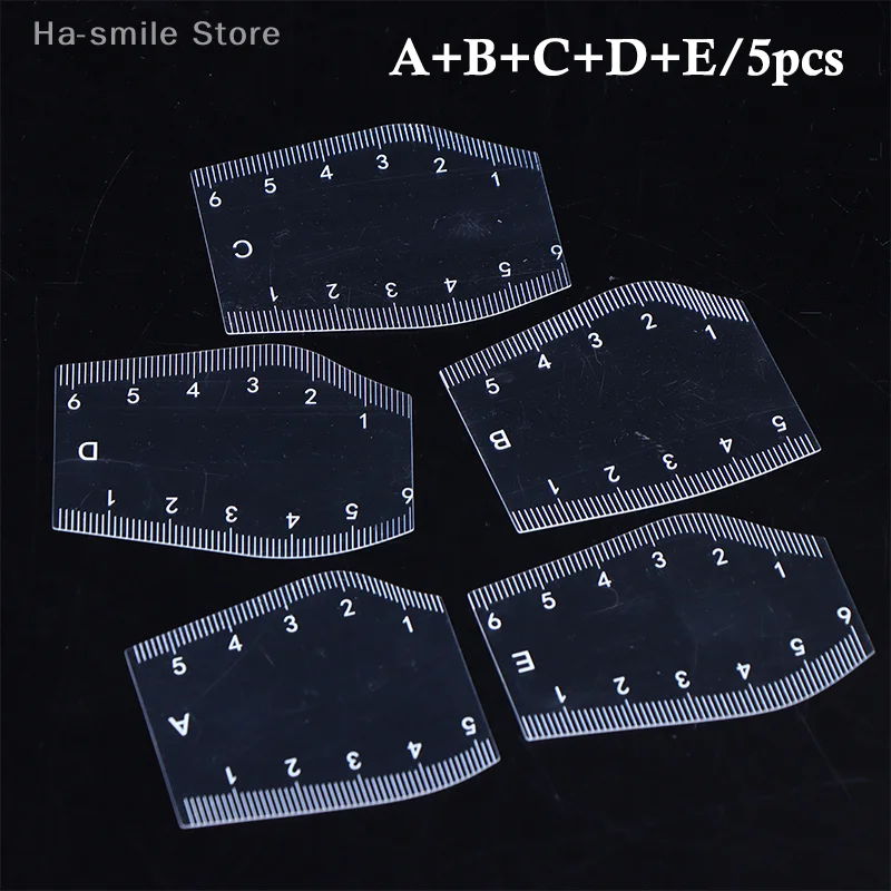 5 個ポータブルインスタント眉シェイパー描画眉毛デザイン定規ギフト耐久性のある眉整形ステンシル整形