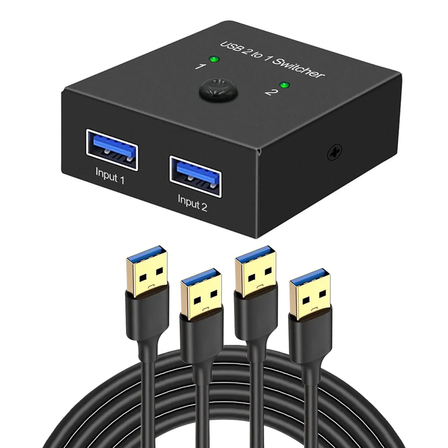 USB 3.0 Switch Selector,Dacimora 2 in 1 Out USB Switcher for 2 Computers Share 1 USB Devices Such as Printer Scanner Mouse Keybo