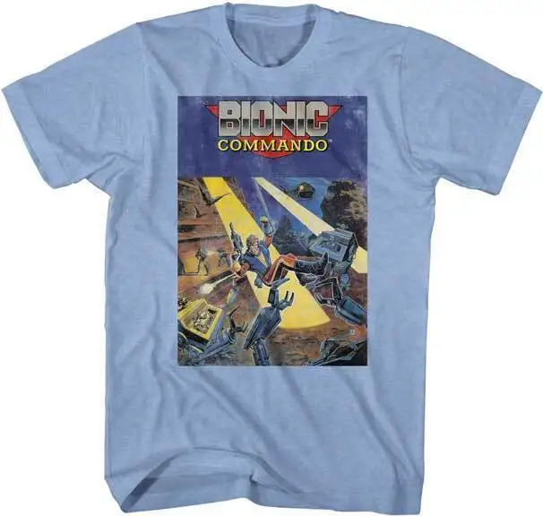 Bionic Commando X Box NES Video Game Cover Men's T Shirt Gamer Merch