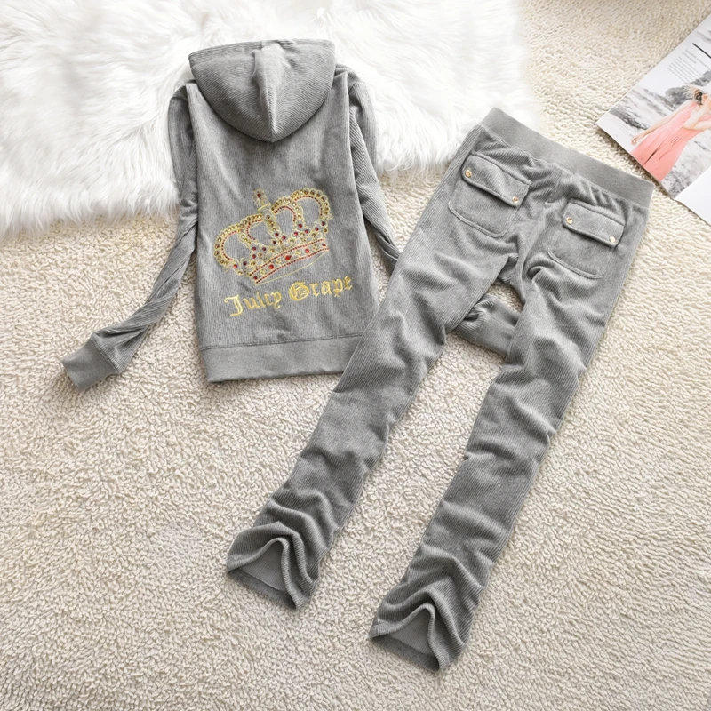 Y2K Velvet Tracksuit Suit Winter Casual Women Velvet Sportswear 2pc Suit Women Velvet Suit Pants