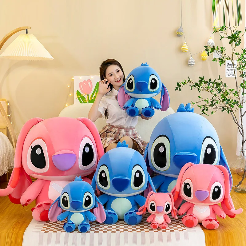Kawaii Stitch peluche bambola riempita morbido cuscino per dormire per bambini regalo di compleanno simpatico peluche per ragazze regalo di festa
