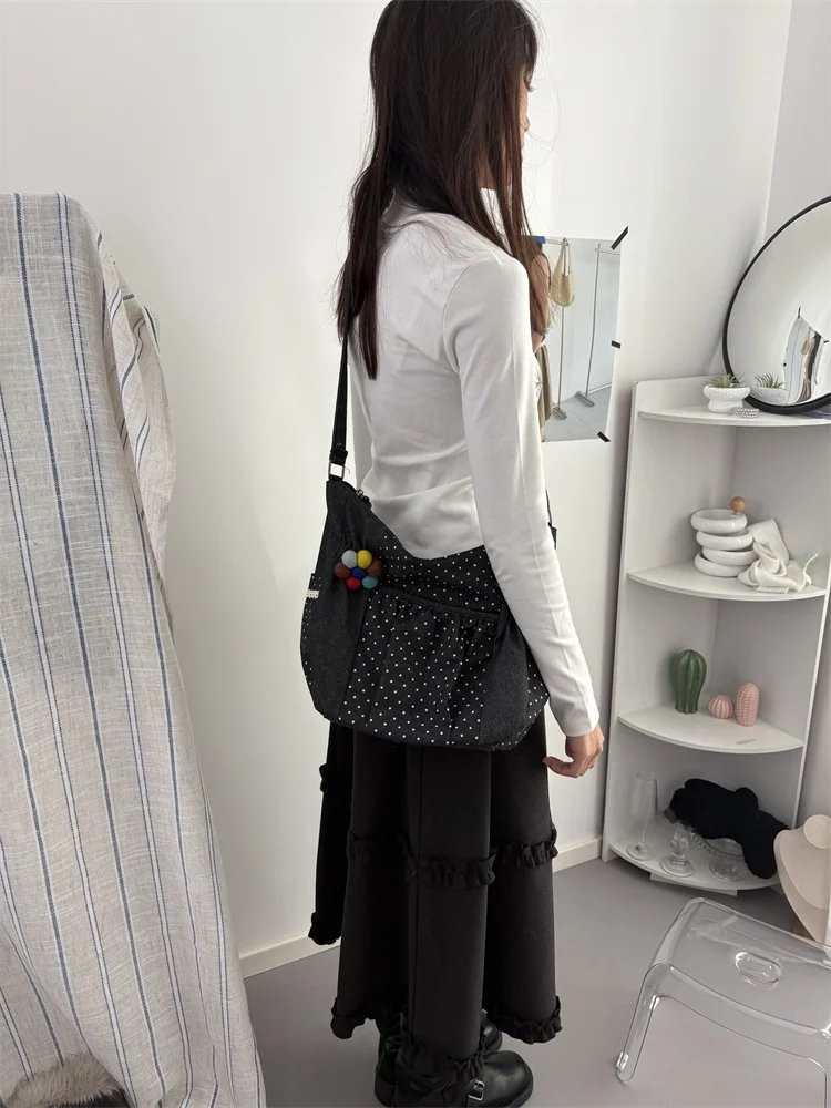 

Semicool Sle Polka Dot Tote Bag Women's Commuter oulder Bag Ball Decoration Sweet Fre Ladies' Casual Bag