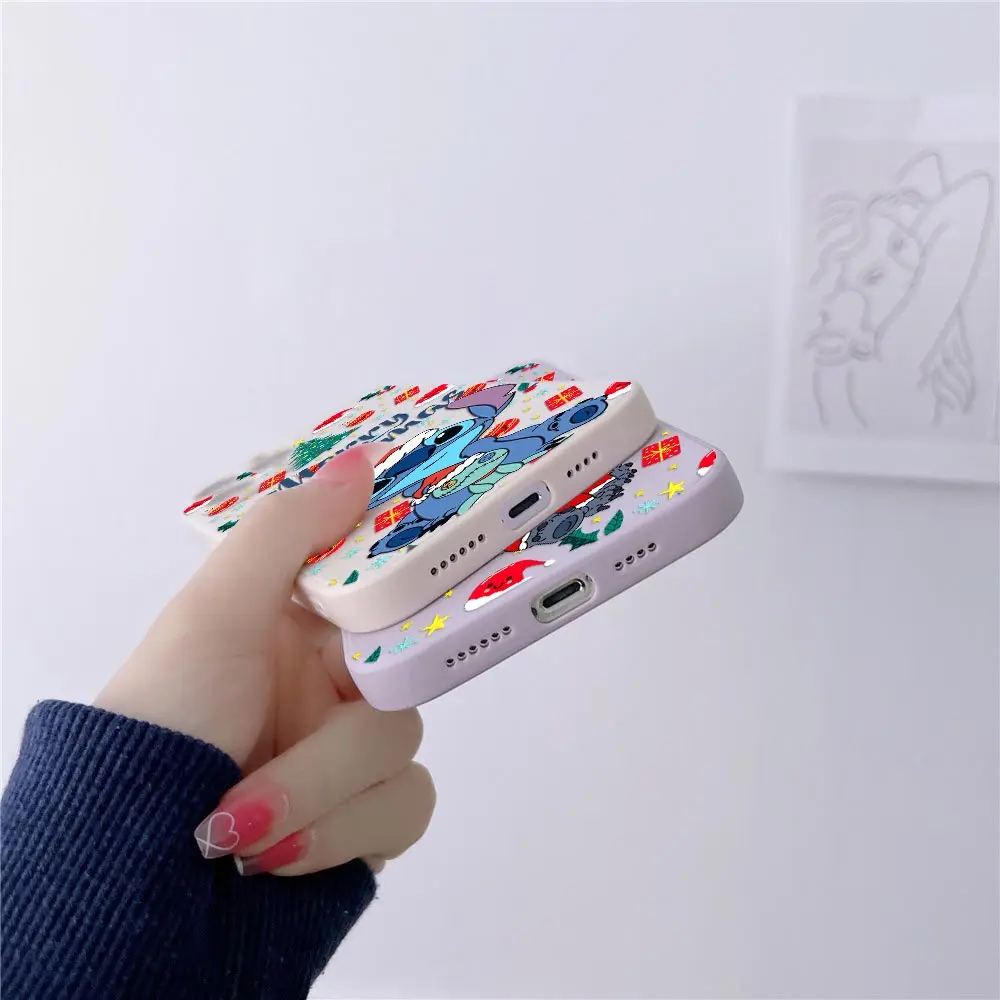 Чехол для телефона для iPhone 17, 16, 15, 14, 13, 12, 11 Pro Max, милые рождественские чехлы Lilo Stitchs для iPhone 17 Air 16 Plus 16E XS, задняя крышка