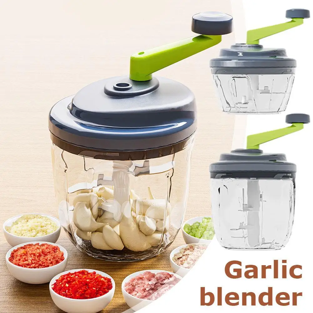 520/900ml Hand Cranked Food Grinder Kitchen Tool Garlic Ginger Ingredient Grinder Garlic Puree Making Machine