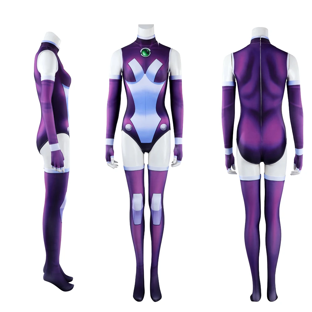 2026-zentai-teen-titans-starfire-jumpsuit-cosplay-costume-superhero-bodysuit-koriand'r-cosplay-halloween-costume-props-catsuit
