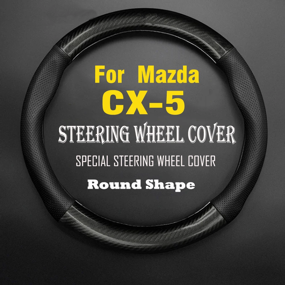 

Car Steering Wheel Cover Anti-Slip Black Leather Original Steering Wheel Anti Slip Special For Mazda CX-5 CX5 Car Accessories