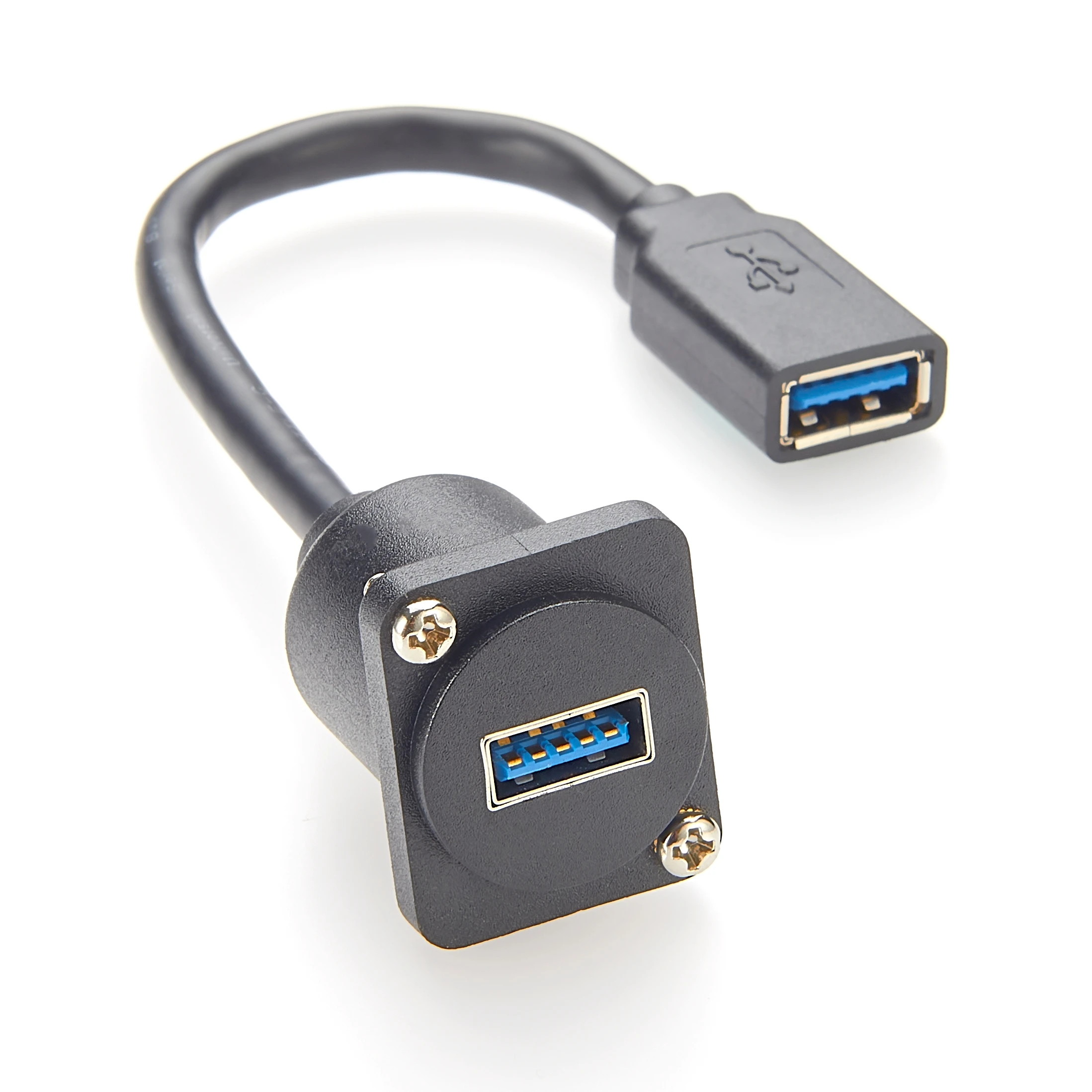 USB 3.0 Panel Mount Adapter USB A Buchse auf Buchse Panel Connector Verlängerungskabel D-Typ/XLR Panel Mount USB 3.0 5 Gbit/s