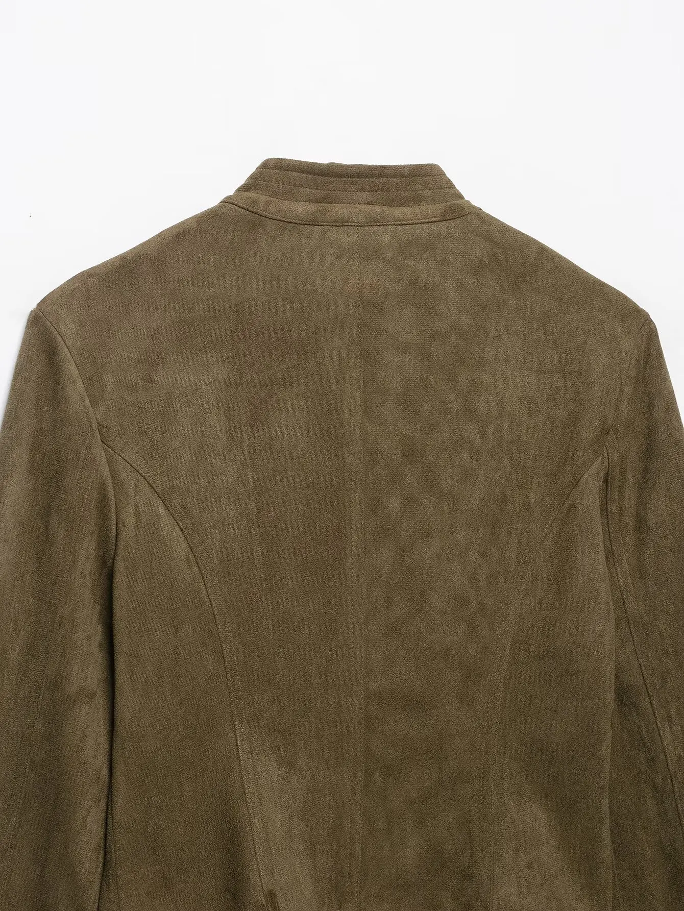 2026 Neue Damen Wildleder Kurzjacke Stehkragen Handgemachte Knotenstickerei Schlanke Passform Langarm Mode Retro Damen Oberbekleidung – Detail 10