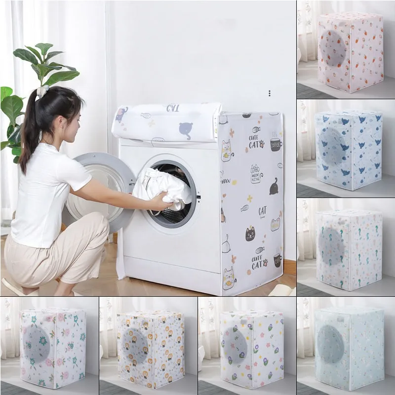 Waterproof Washing Machine Cover Front Loading Washing Machine Cover Arranged Roller Laundry Dustproof Protector