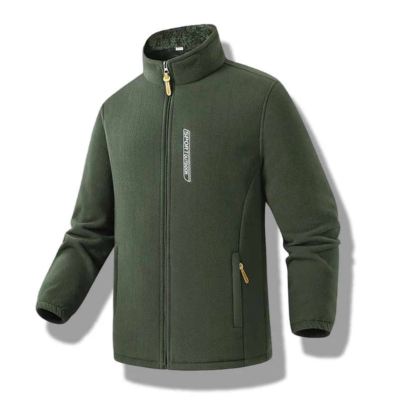 

New Winter Thickened Polar Fleece Cargo Cotton-Padded Jacket Unisex Stand Collar Fashion Coat Windproof Jacket Full-Zip Outwear