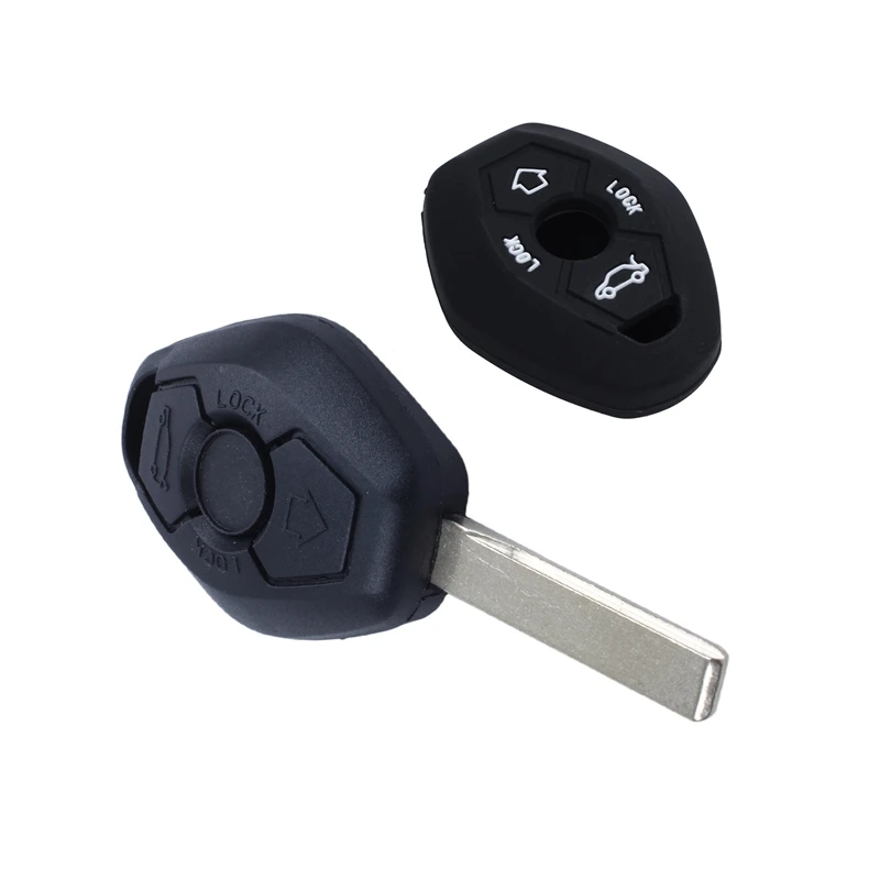 2 Pcs Car Accessories:For BMW E46 E39,1 Pcs 3 Button Remote Key Fob Silicone Case & 1 Pcs Remote Key 3 Button 315Mhz