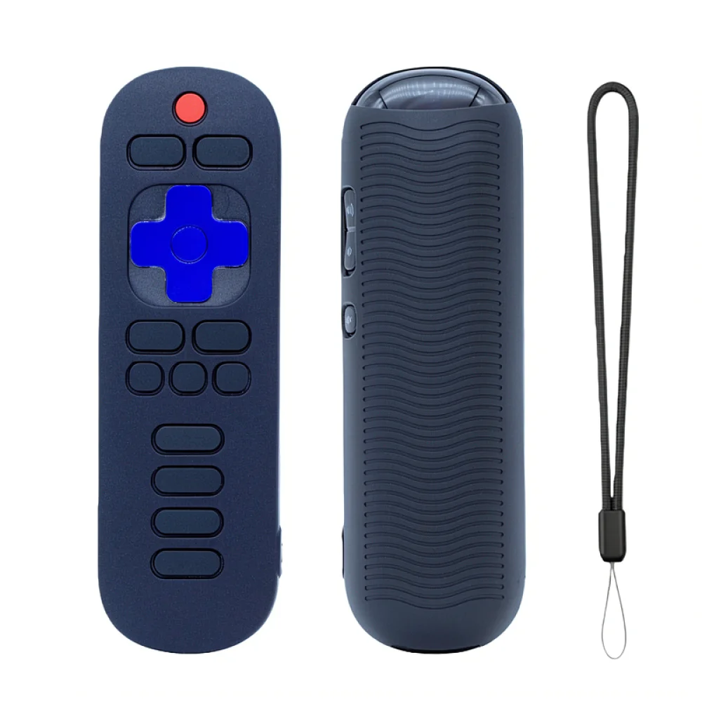 Shock Absorbent Silicone Case For Roku Remote Controller Protective Skin Luminous Night Style With Handy Lanyard