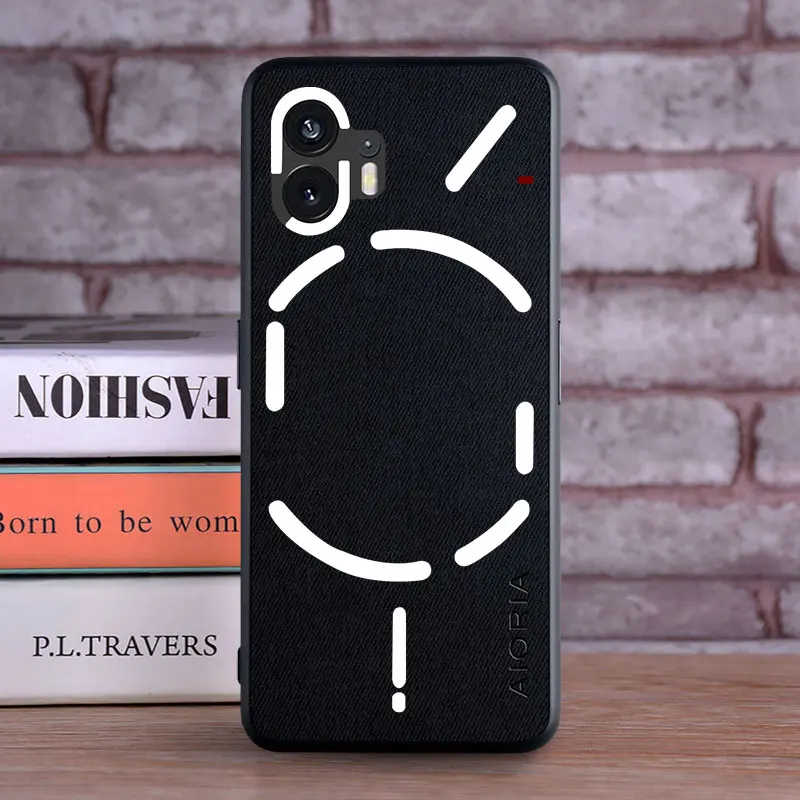 Textiel lederen hoesje voor Nothing Phone 2 1 Zacht TPU met beschermhoes van hard pc-materiaal aan de achterkant