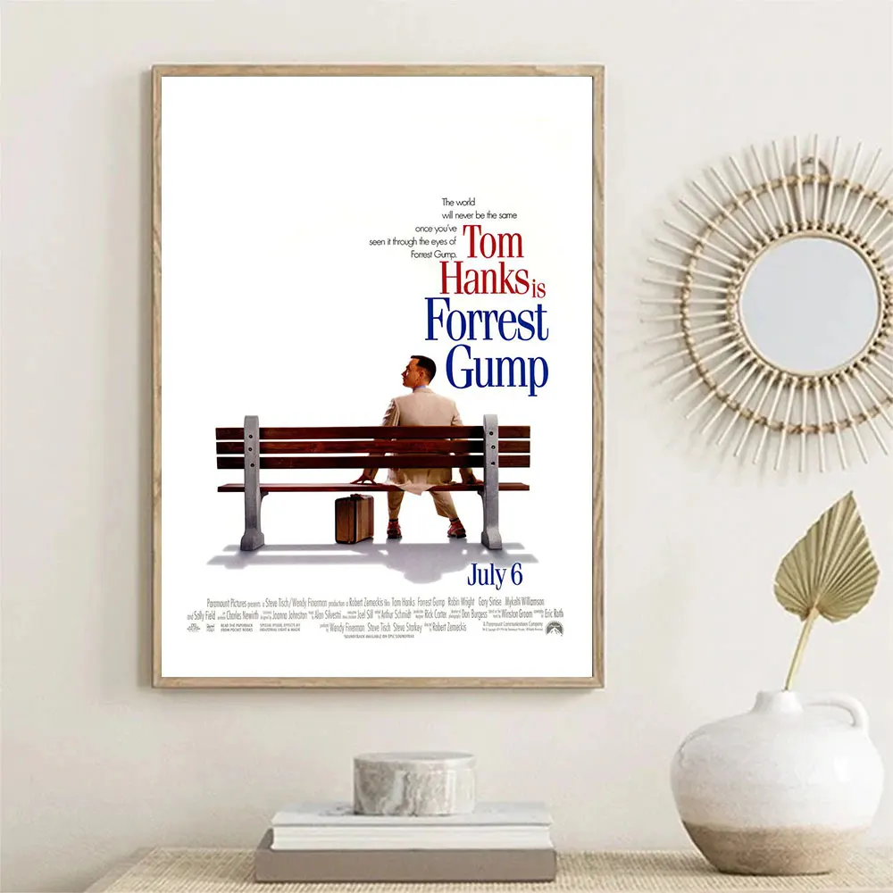 Forrest Gump Movie Poster Classic Vintage Canvas Painting Photo Print Minimalist Film Home Decor Well-Known Saying Gift Idea