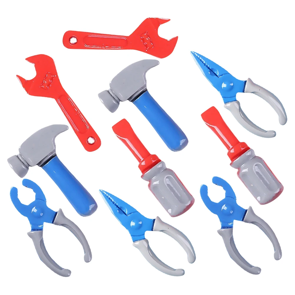 

10pcs Simulation Tools Mini Toy Hammer Screwdriver Set Plastic Dollhouse Accessories Kids Pretend Toys
