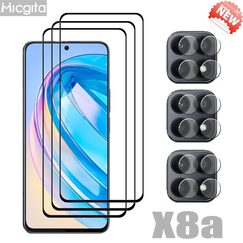 6in1 Screen Protector For Honor X8a Tempered Glass 6.7