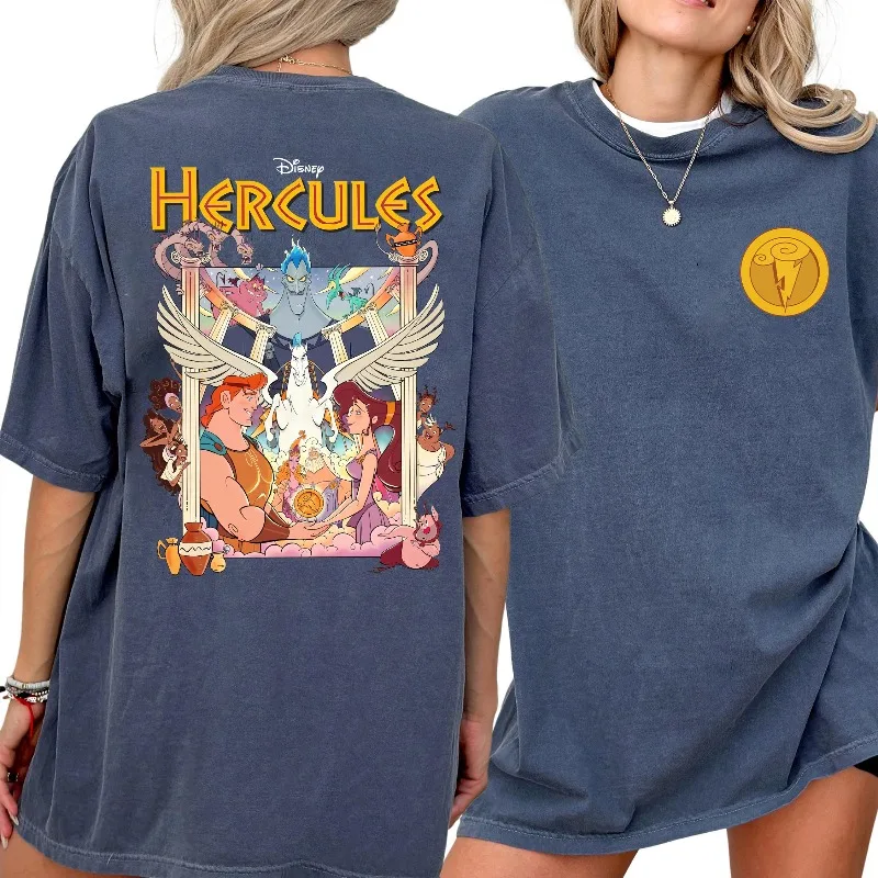 قميص ديزني هرقل الكلاسيكي في التسعينيات، قميص ريترو هرقل 1997، قميص المملكة السحرية، قميص ديزني وورلد، تي شيرت عائلة ديزني
