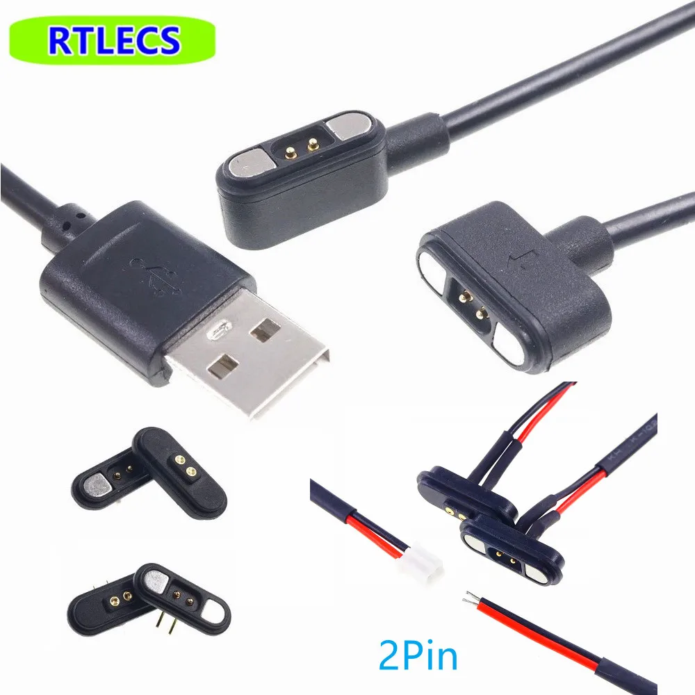 

1 Set Magnetic Pogo Pin Connector 2 Pin Strong Force Female Pitch 2.8mm Pad Waterproof USB Cable Adapter 3A High Current