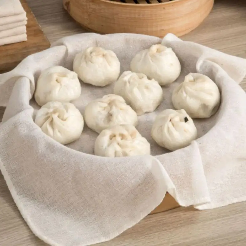 HOT! 3Pcs 40/60CM Pure Cotton Steamer Cloth Household Drawer Cloth Steamed Rice And Bun Mat Round Cotton Gauze Kitchen Steamer