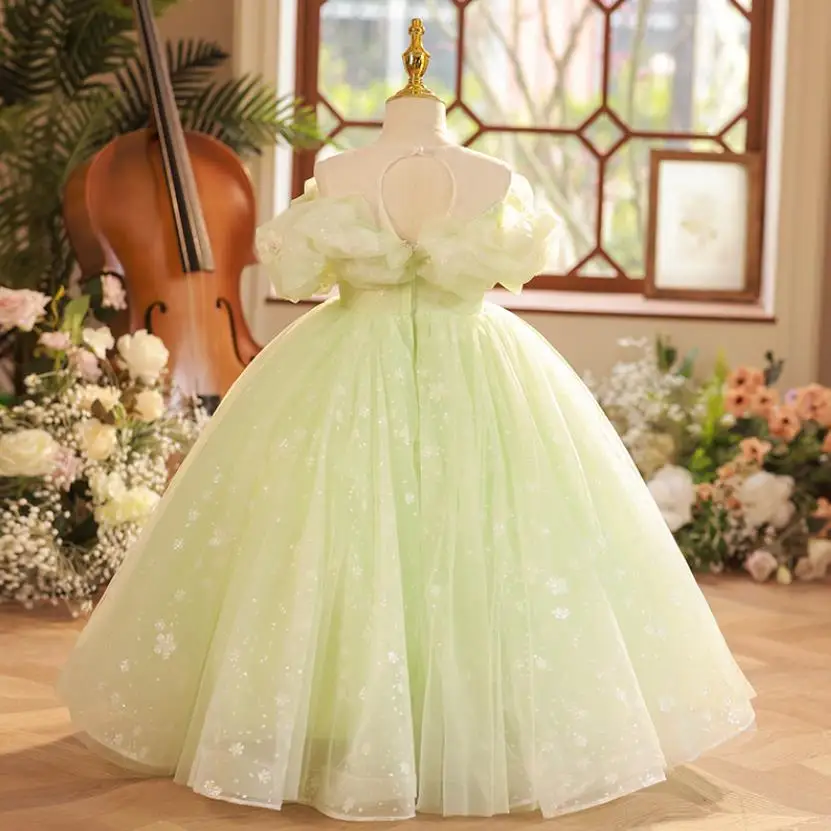 High-End Children's Princess Evening Gown Kids Wedding Birthdays Catwalk Host Piano Performance Clothing Girls Dresses A3487