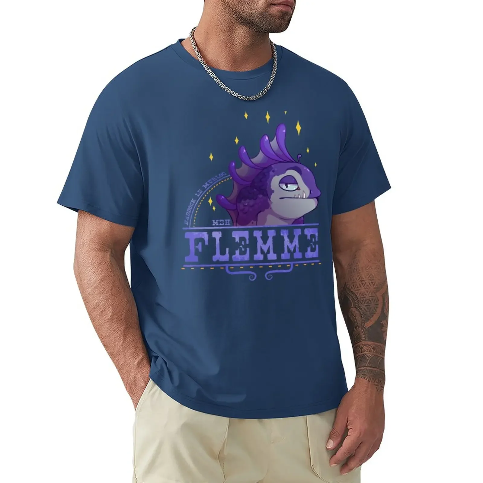 Eglefino le Murloc - FLEMME t-shirt hippie vestiti basket graphic tees plus size vestiti anime figure camicia da allenamento da uomo