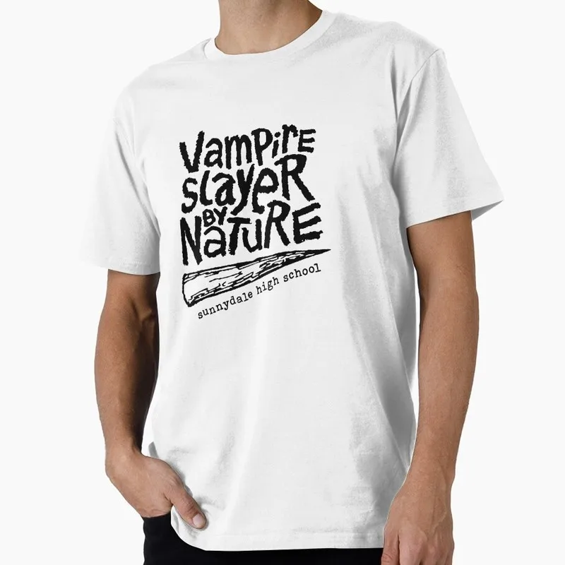 Retro Vampire Slayer by Nature Graphic T‑Shirt TV Show Fan Gift Unisex Y2K Streetwear Short Sleeve Casual Tee S-6XL