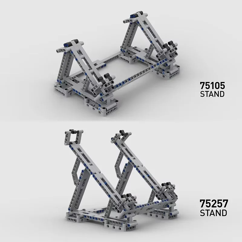 235 Stück kleine Partikel-Baustein-Spielzeughalter MOC-37615 Falcon-Ständer für 75257 und 75105 mit flexiblen Clips und Fahrwerken