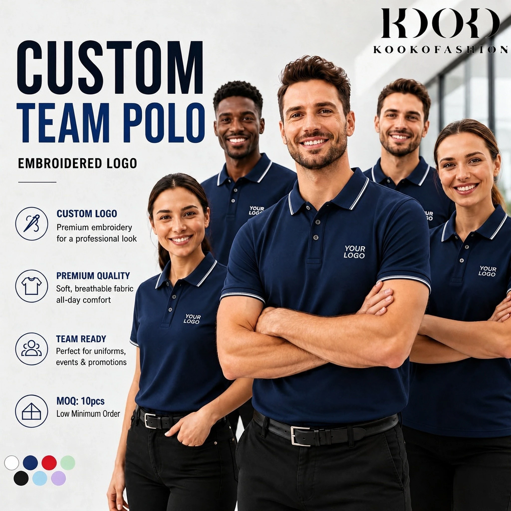 Customize Polo T-shirt Logo Picture Brand Embroidery Personal Print Design Golf Polo shirt Custom Business Team Staff Workwear