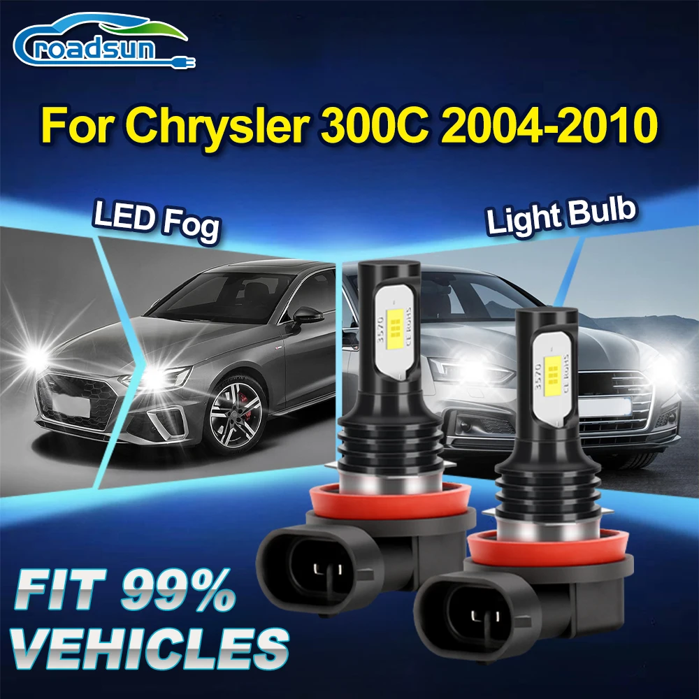 

2Pcs 12000LM Car LED Fog Lamps Bulbs 6000K White Auto Fog Lights 12V For Chrysler 300C 2004 2005 2006 2007 2008 2009 2010