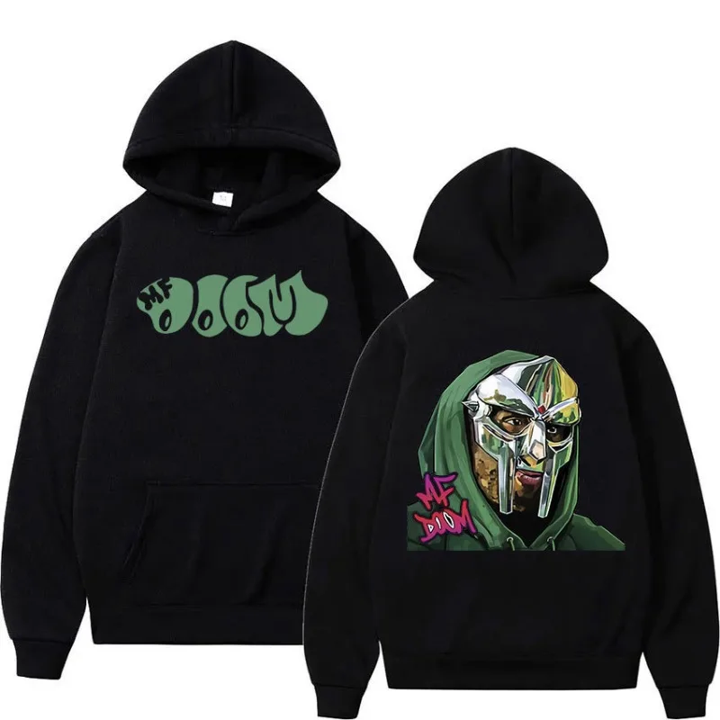 المغني Mf Doom Madlib Madvillain المعادن الوجه كنزة قطيفة النسيج الشارع موضة هوديي عادية تشغيل البلوز Cyberpunk