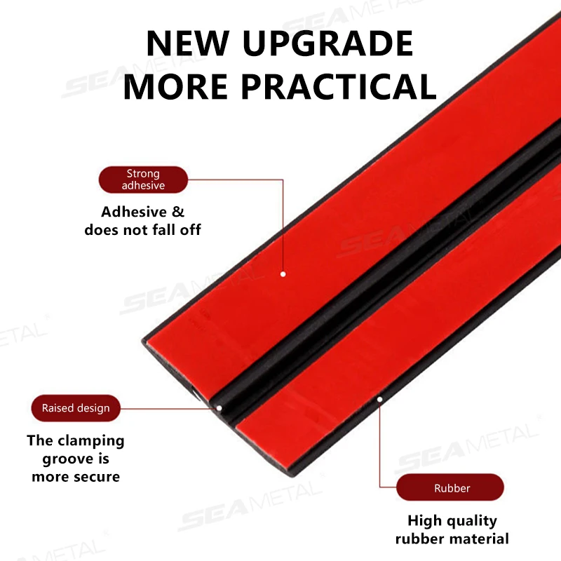 SEAMETAL 2/8 متر سيارة شرائط عزل مطاطية السيارات الزجاج الأمامي سقف المطاط ختم الشريط عزل الضوضاء اكسسوارات السيارات 14/19/27/30/35 مللي متر