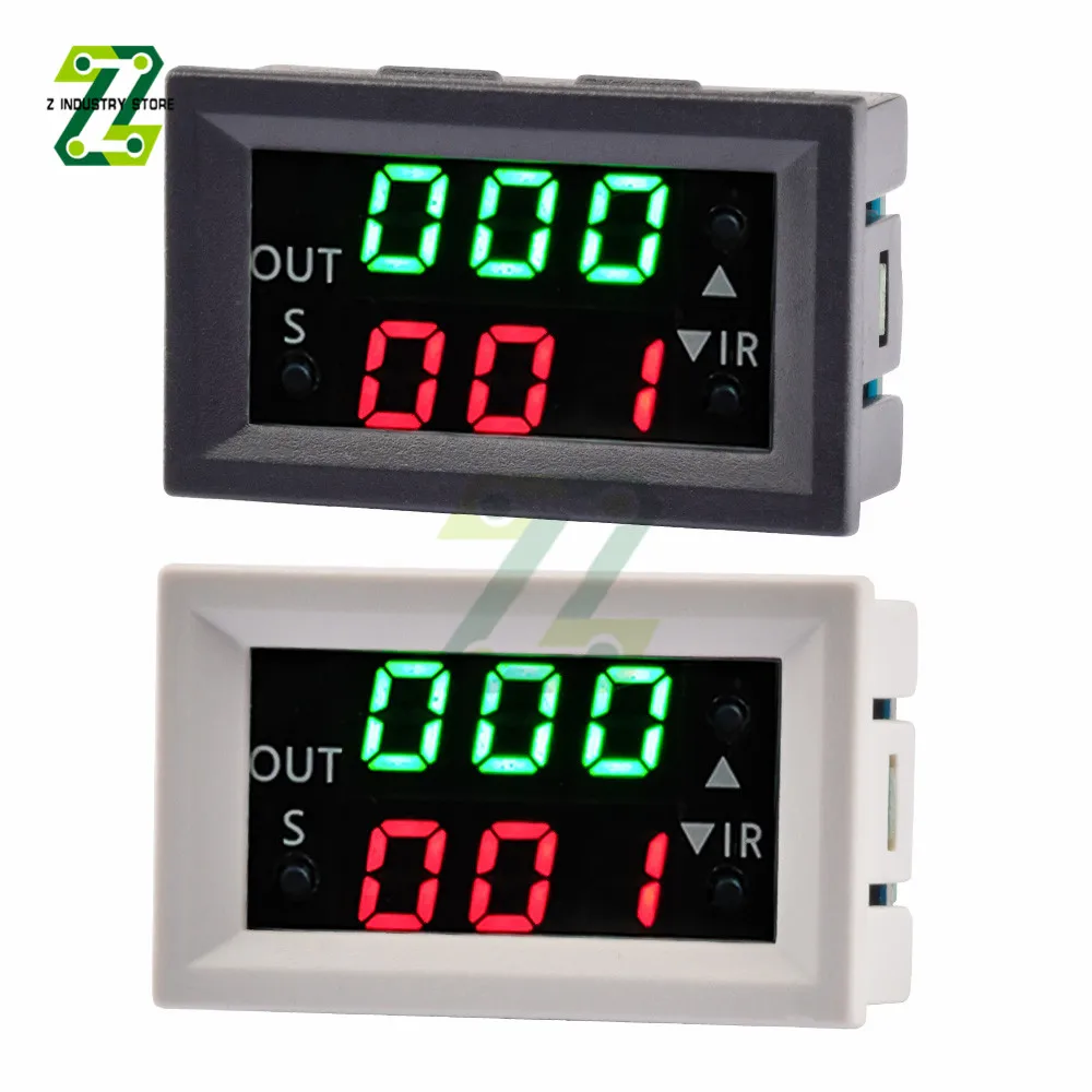 Dual Display Time Relay Module DC 12V Time Delay Relay Relay Timing Delay Cycle Time Control Switch 20A Passive Output