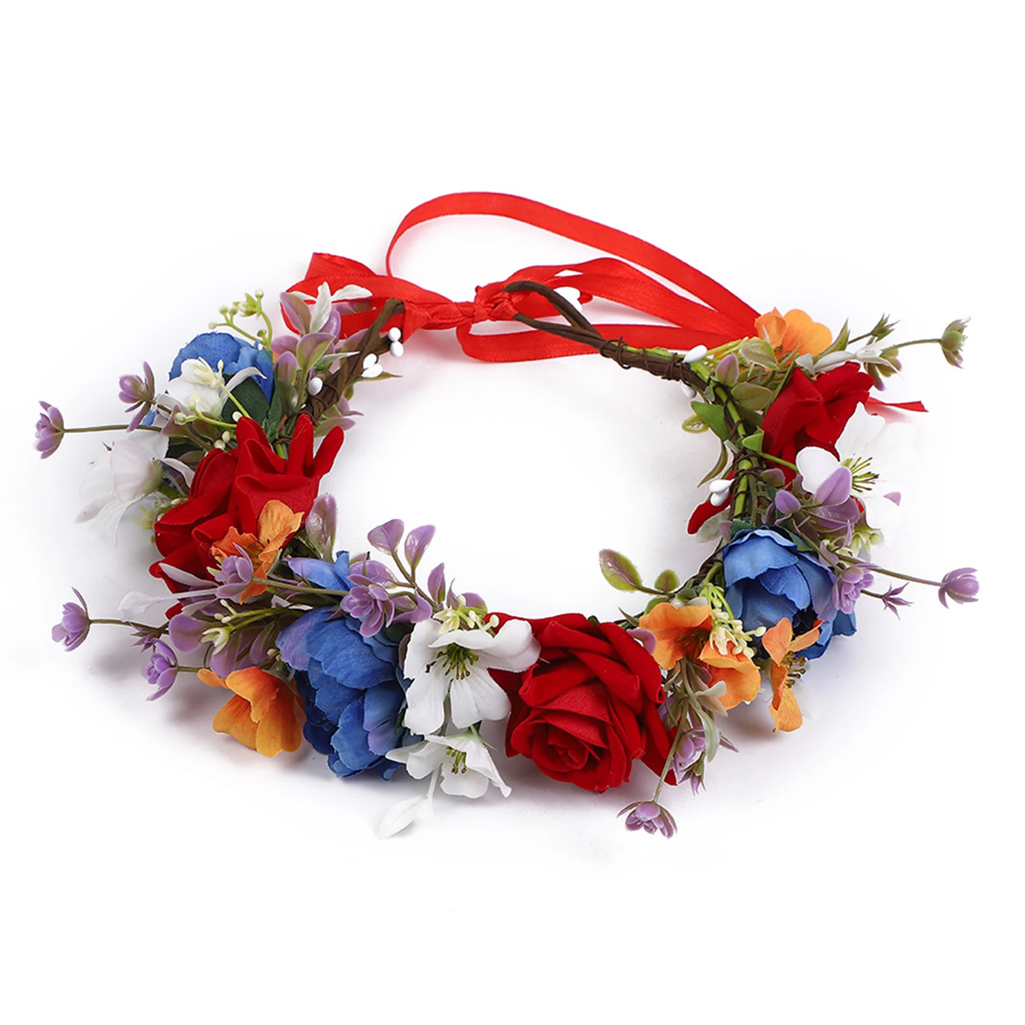 

Elegant Women s Floral Headband with Adjustable Ribbon for Wedding Party Photoshoots and Special Occasions