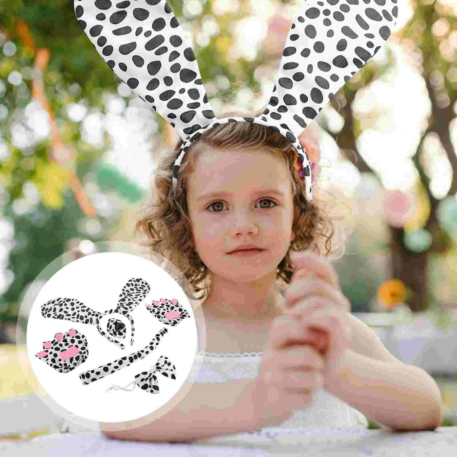 Fascia per bassotto Set naso dalmata Orecchie Costume da cane per ragazzi Bambini Coda Vesti costumi Spot