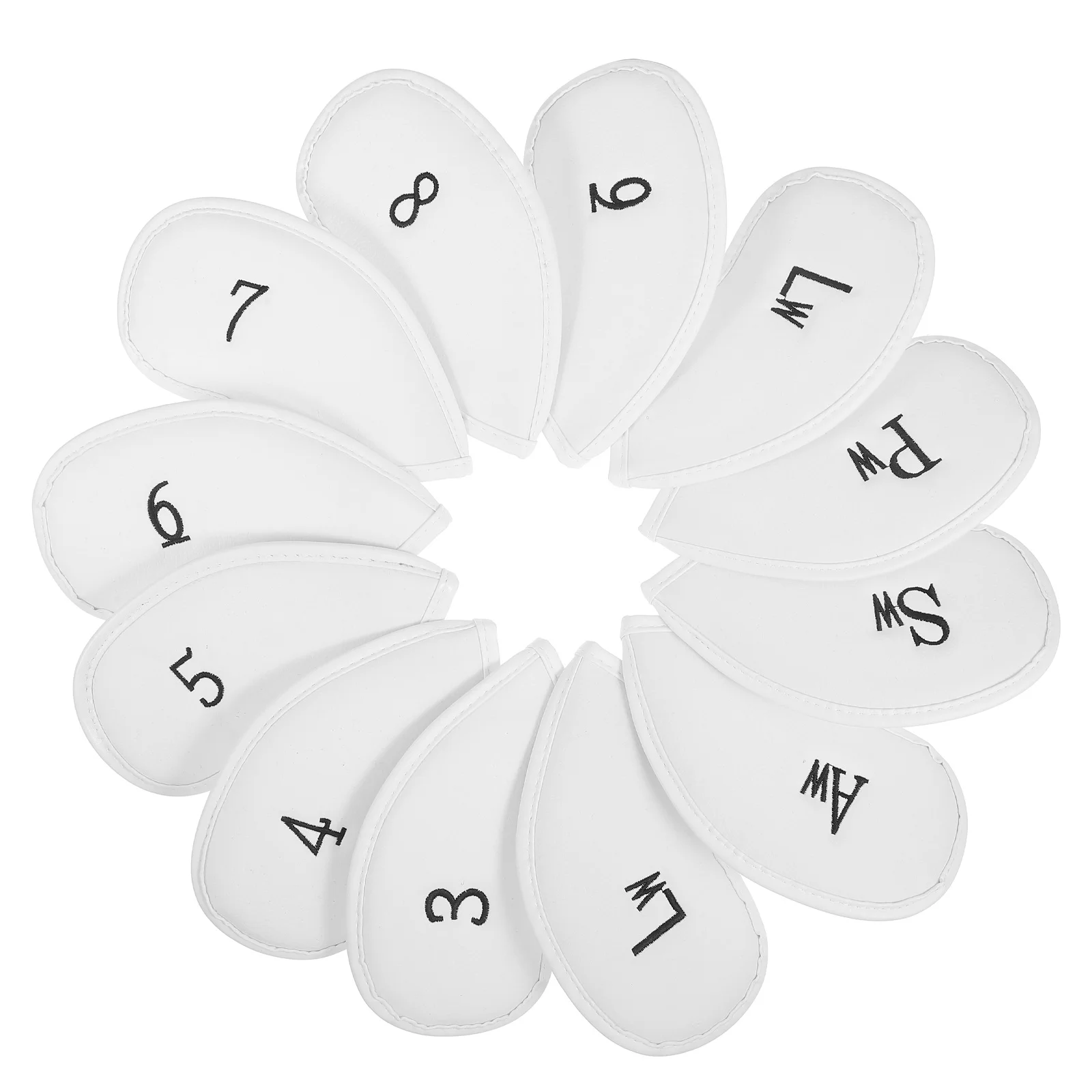 

12pcs Golf Club Head Covers Textured Fabric Protective Iron Putter Cover Lightweight Pu Golfing Supplies Accessory