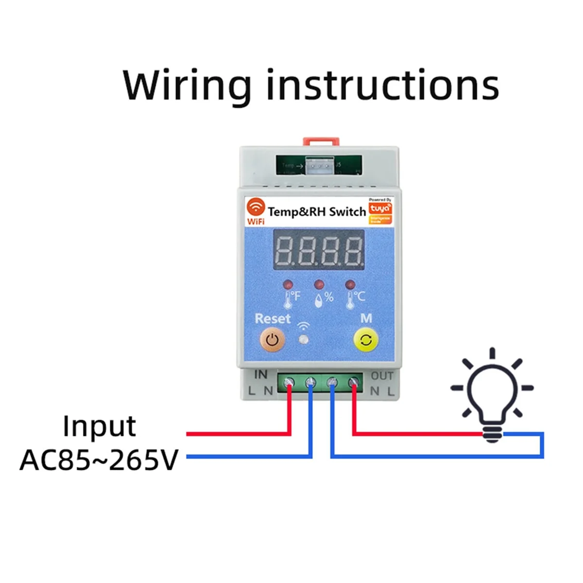 20A Tuya WiFi Temperature Humidity Switch Timer Temp/Humidity Control Switch APP Control for Greenhouse Home Monitoring