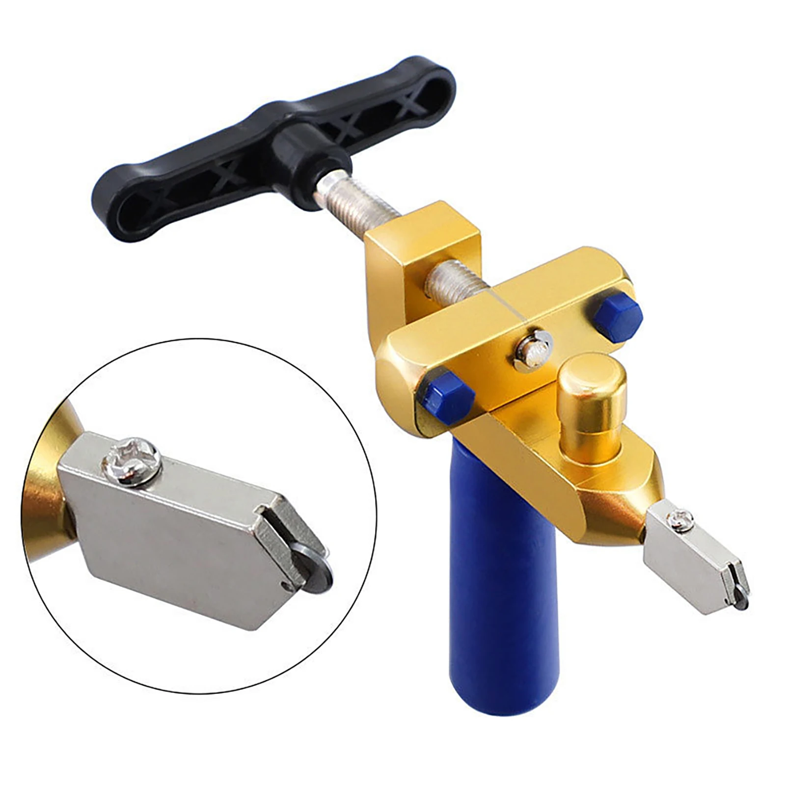 Ręczny przecinak do płytek ze szkła i złota, wielofunkcyjne urządzenie do cięcia ceramiki z wbudowanym otwieraczem do majsterkowania.