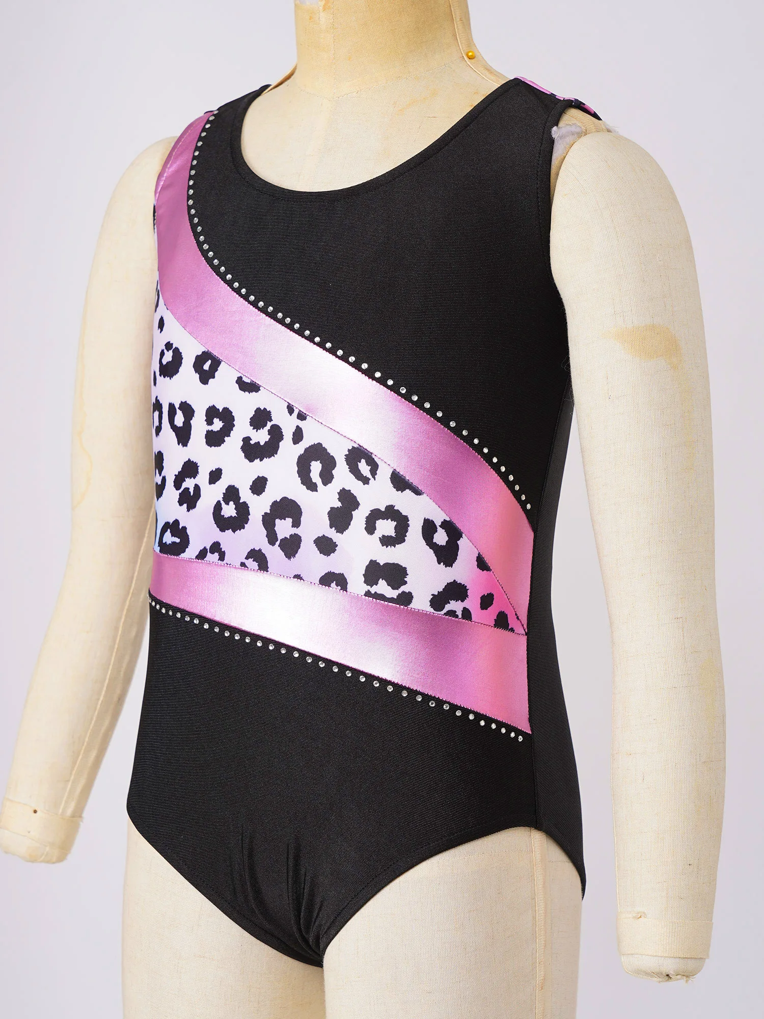 Children Ballet Dance Outfits Kids Girls Sleeveless Printed Gymnastics Leotard with Shorts for Workout Skating Bodysuits Unitard