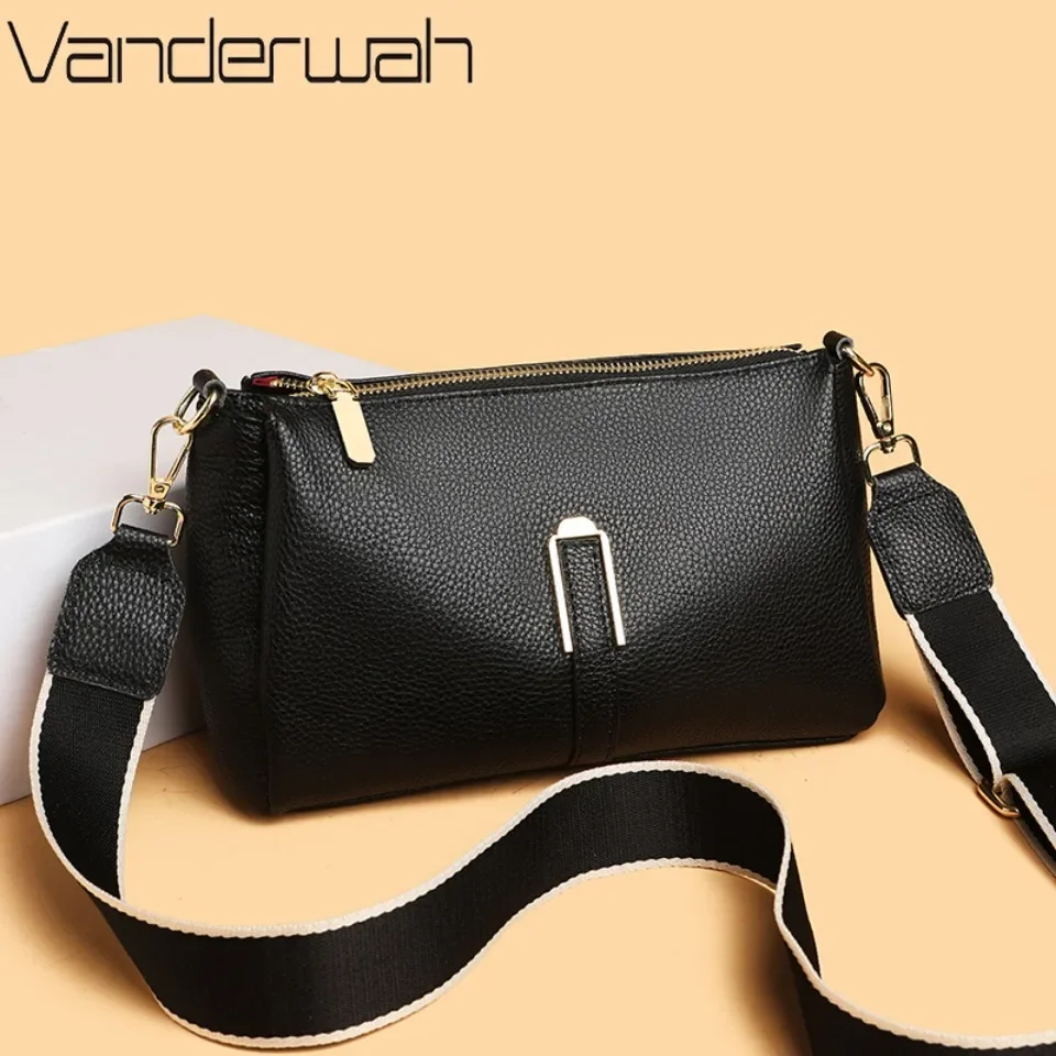 

Genuine Brand Soft Leather Shoulder Bags For Women Luxury Designer Purse Ladies Solid Color Crossbody Bag Commuting Sac A Main