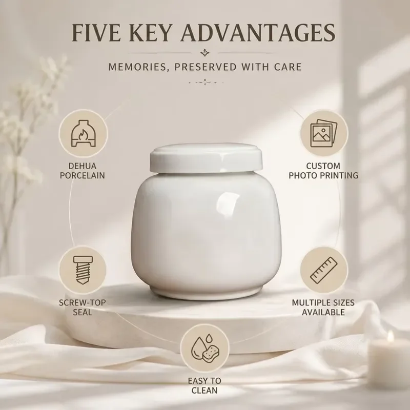 Wholesale Luxury Handcrafted Ceramic Airtight Eco-Friendly Pet Urn Screw Top Lid Dog Cat Ashes Custom Factory Direct Memorial