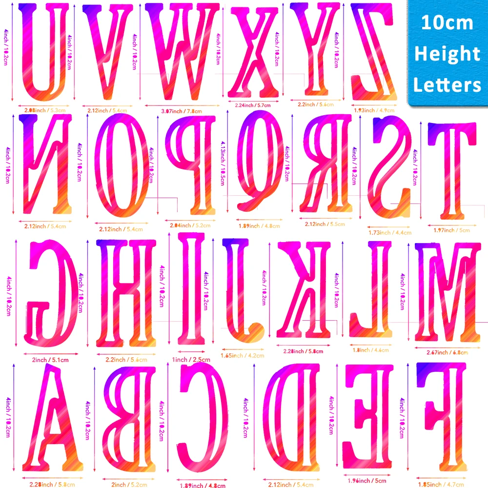 

26pcs Capital Letters 10cm Height Huge Alphabets For Birthday Wedding Party Decor DIY Scrapbooking Stencil New 2024