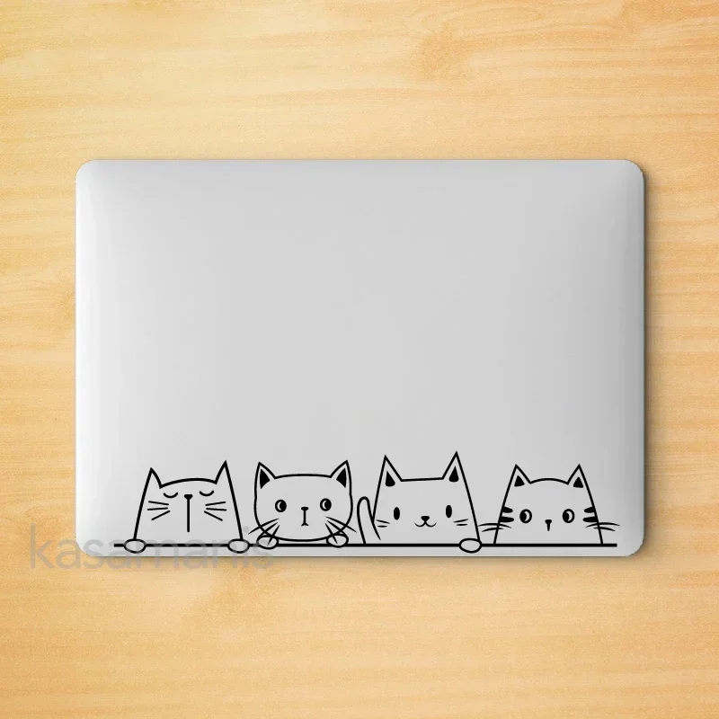 Peeking Cat Vinyl Sticker Car Window Bumper Decoration, Halloween Cats Decals Fur Kitten Laptop Car Stickers