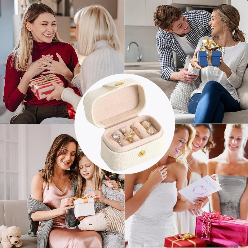 Mini Portable Jewelry Box, Ring Earring Storage Case