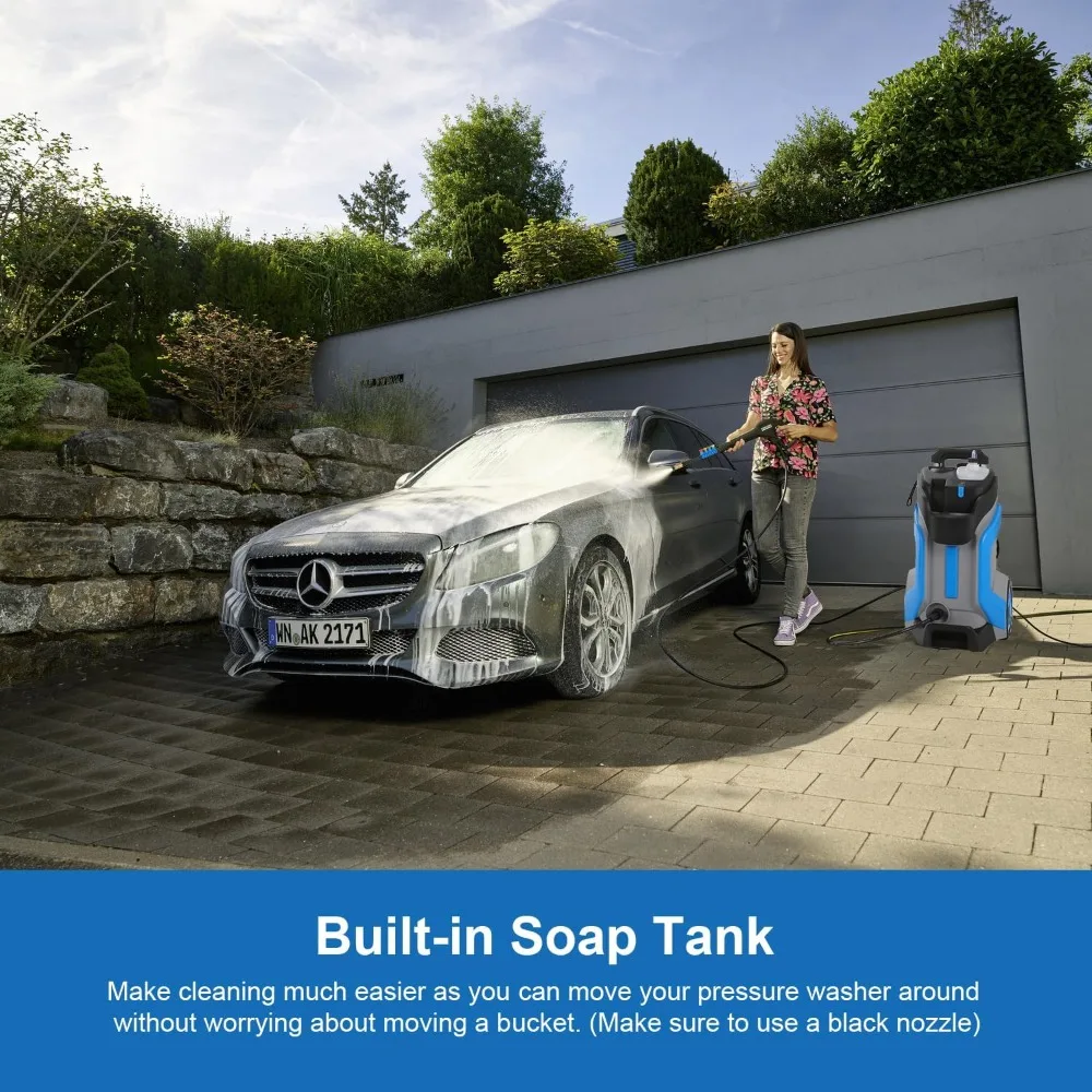 غسالة الضغط الكهربائية 5000PSI 4.0GPM غسالات الطاقة مع خرطوم ضغط M22-14mm 33FT، رشاشات الضغط العالي مع 1/4 QC #3