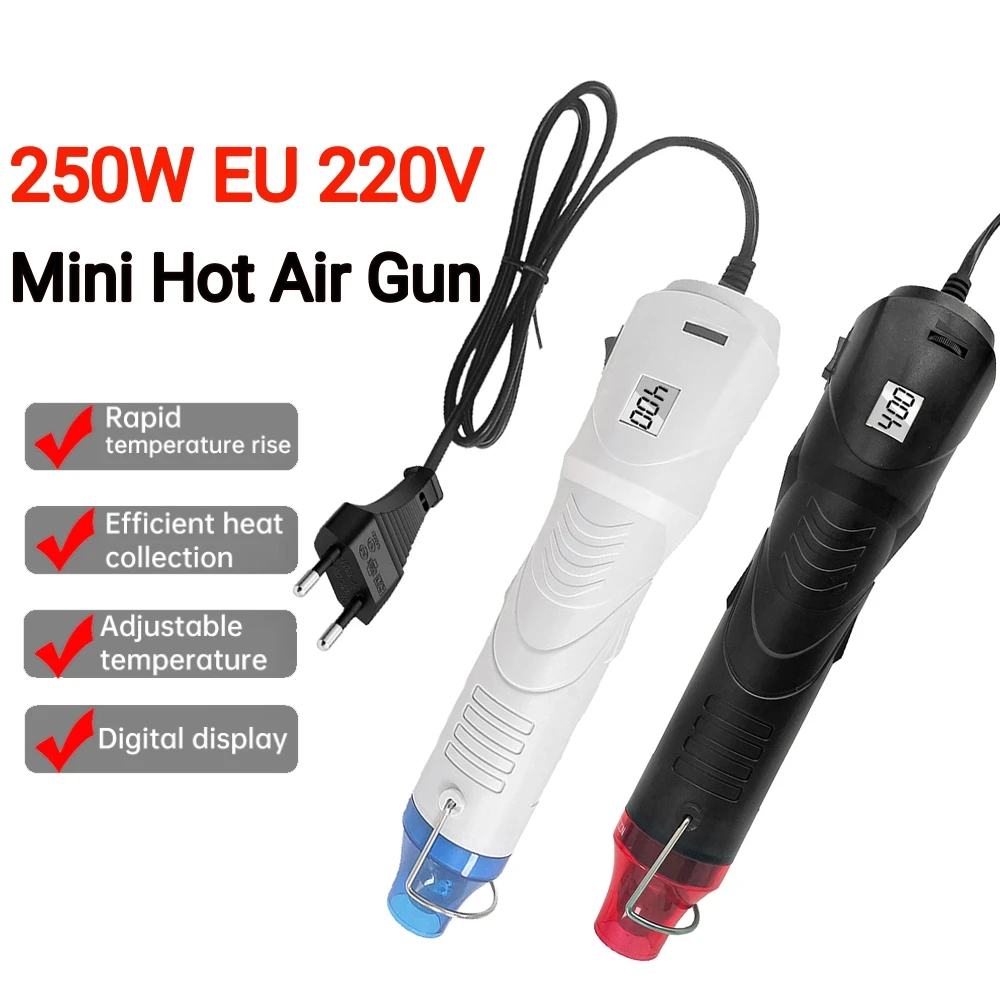 

Электрический цифровой тепловой пистолет AC220V 250 Вт, мини-нагреватель, ручной фен 400 ℃ Регулируемый для изготовления электрических нагревательных инструментов своими руками ﻿